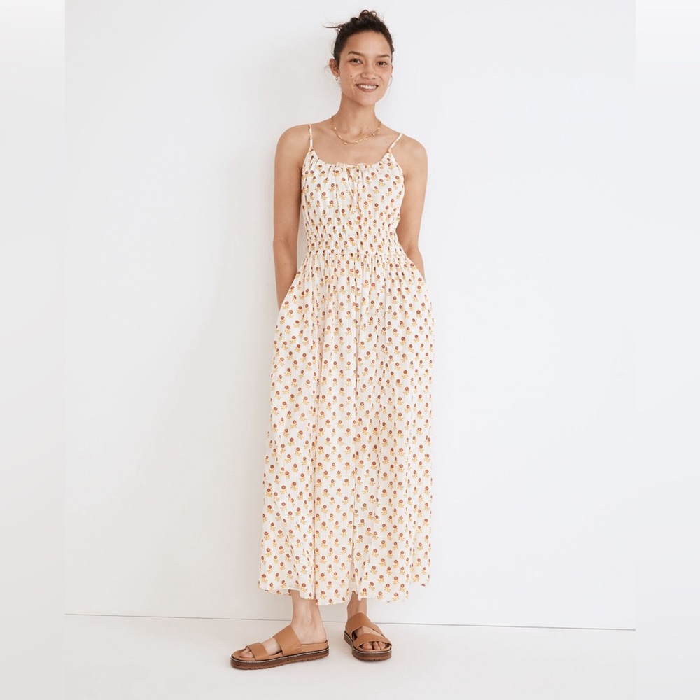 Sophia Cami Midi Dress in Wild Calendula Block-Print size XS NWT